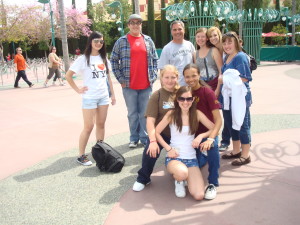 A group with Mr. Harper at Disneyland